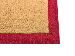 Outlet Beliani Tappetino da Ingresso BULUSAN Naturale 60 x 90 cm Modello natalizio Fibra di Cocco Naturale Rosso Verde
