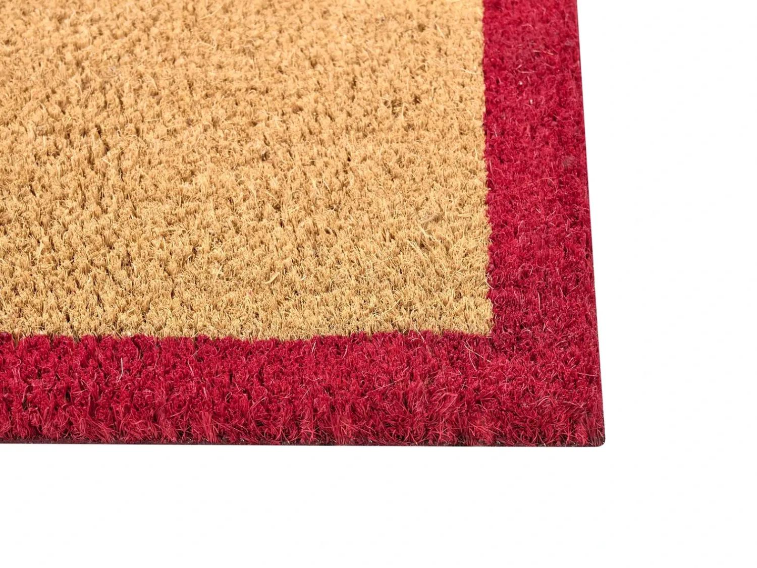 Outlet Beliani Tappetino da Ingresso BULUSAN Naturale 60 x 90 cm Modello natalizio Fibra di Cocco Naturale Rosso Verde