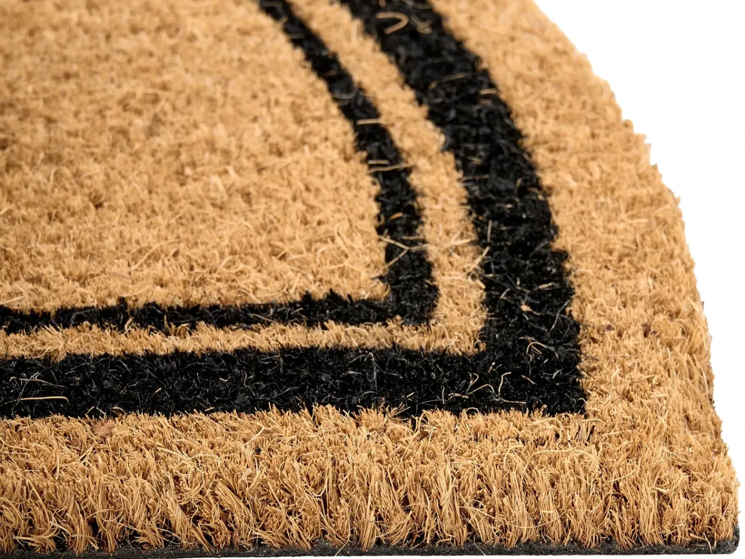 Online Beliani Tappetino da Ingresso DALAHICAN Naturale 45 x 75 cm Fibra di Cocco Naturale Nero