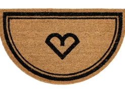 Online Beliani Tappetino da Ingresso DALAHICAN Naturale 45 x 75 cm Fibra di Cocco Naturale Nero