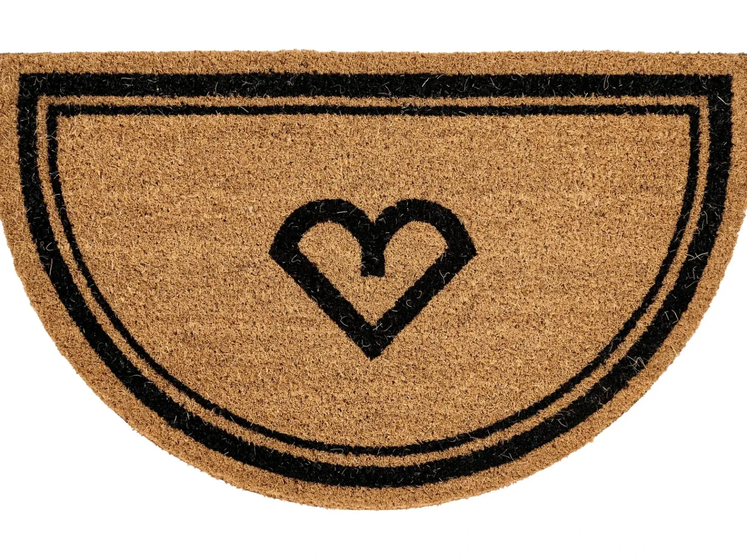 Online Beliani Tappetino da Ingresso DALAHICAN Naturale 45 x 75 cm Fibra di Cocco Naturale Nero