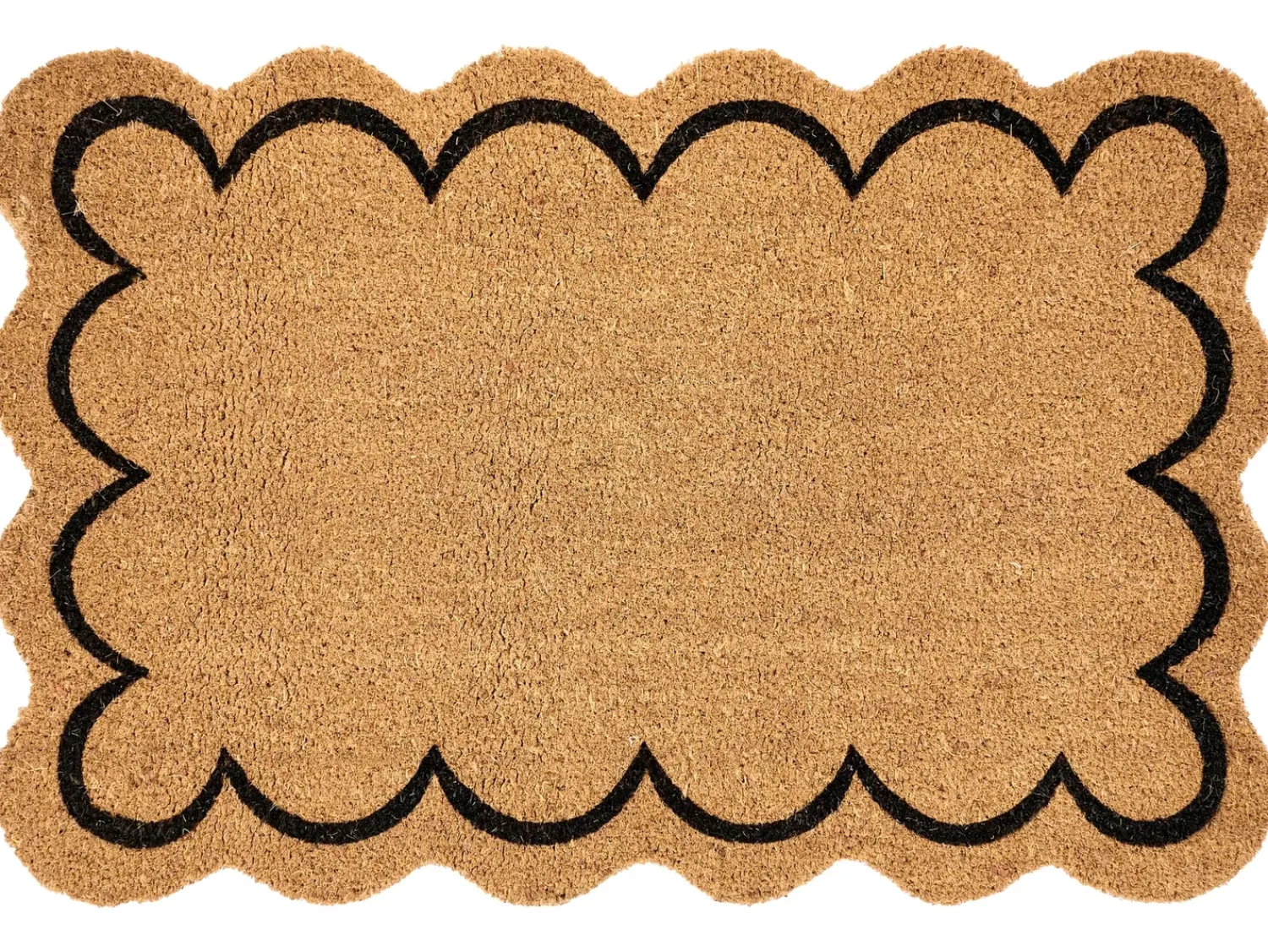Online Beliani Tappetino da Ingresso HOLON Naturale 60 x 90 cm Fibra di Cocco Naturale Nero