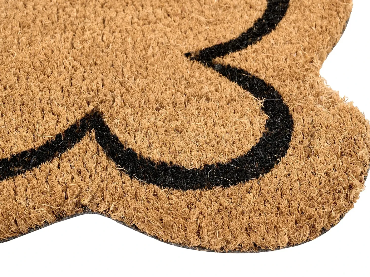 Online Beliani Tappetino da Ingresso HOLON Naturale 60 x 90 cm Fibra di Cocco Naturale Nero