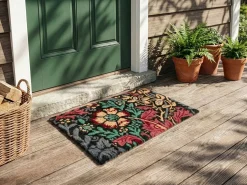 Clearance Beliani Tappetino da Ingresso ILLIAMNA Fiore Fibra di Cocco Multicolore