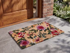 Online Beliani Tappetino da Ingresso KITA 40 x 60 cm Fiore Fibra di Cocco Multicolore
