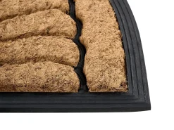 Best Beliani Tappetino da Ingresso KORYAK Naturale 45 x 75 cm Fibra di Cocco Naturale Nero