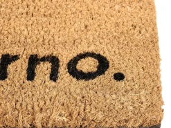 Discount Beliani Tappetino da Ingresso LABO Naturale 60 x 90 cm Testo Fibra di Cocco Naturale Nero