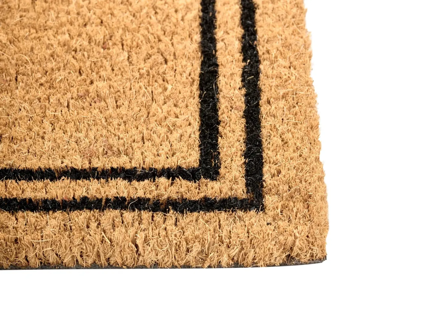 Beliani Tappetino da Ingresso MANAPAO Naturale 60 x 90 cm Modello natalizio Fibra di Cocco Naturale Nero