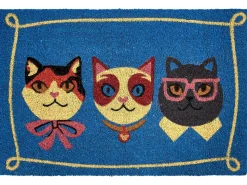 Clearance Beliani Tappetino da Ingresso MOJICAP 60 x 90 cm Gatto Fibra di Cocco Multicolore