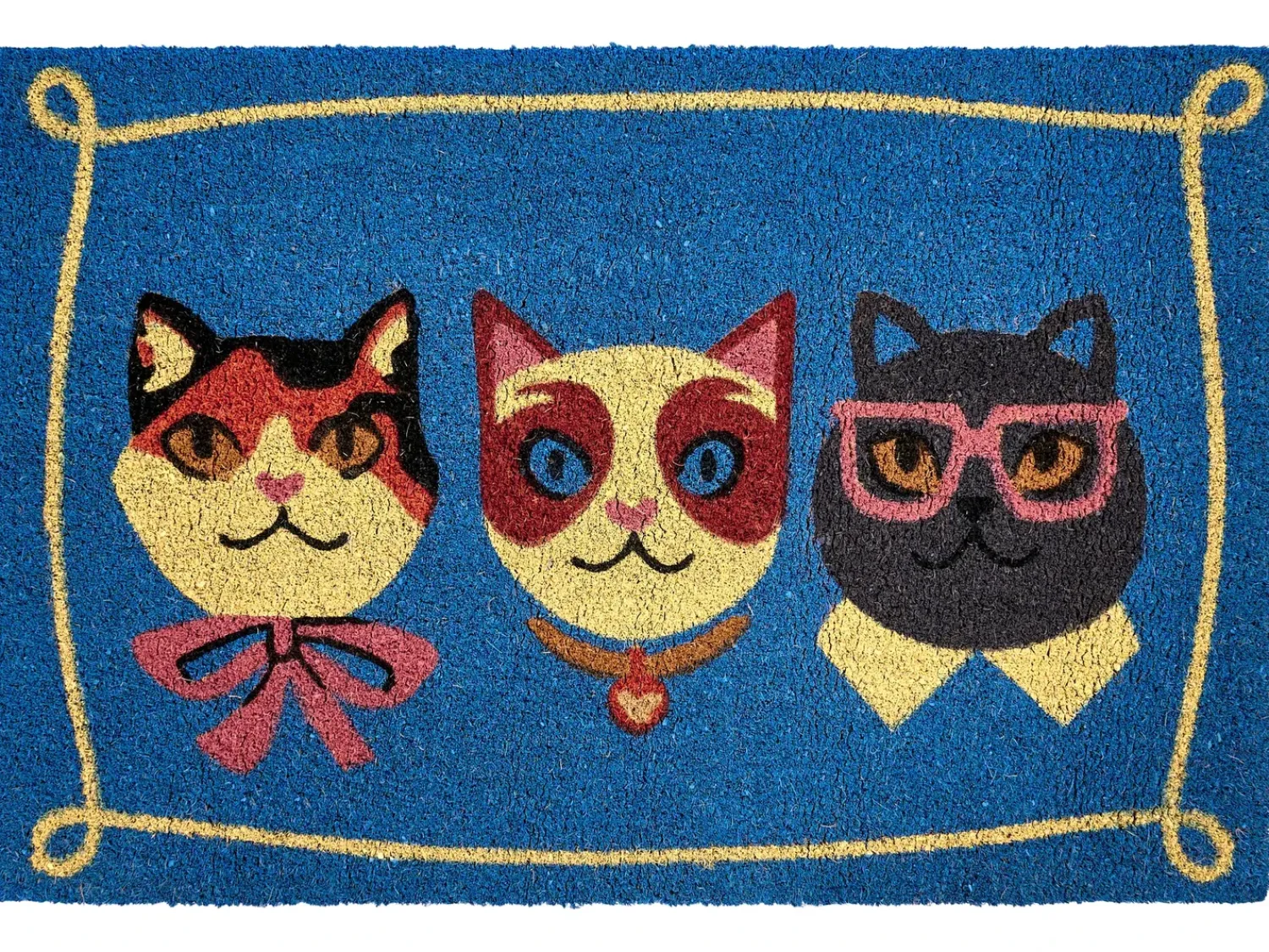 Clearance Beliani Tappetino da Ingresso MOJICAP 60 x 90 cm Gatto Fibra di Cocco Multicolore