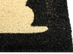 Best Beliani Tappetino da Ingresso NAPALIT Nero 60 x 90 cm Gatto Fibra di Cocco Beige Nero