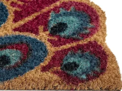 Sale Beliani Tappetino da Ingresso NULATO 45 x 75 cm Pavone Fibra di Cocco Multicolore