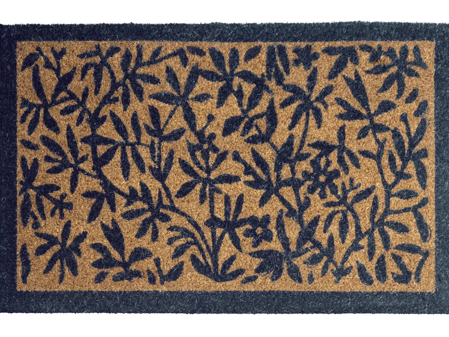 Best Beliani Tappetino da Ingresso NUNIVAK Naturale Fibra di Cocco Beige Naturale Blu