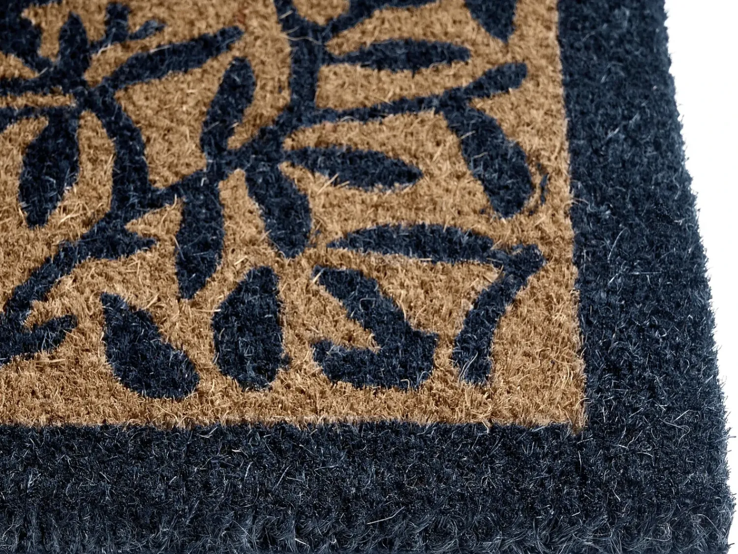Best Beliani Tappetino da Ingresso NUNIVAK Naturale Fibra di Cocco Beige Naturale Blu