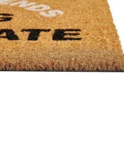 Beliani Tappetino da Ingresso PAMIR Naturale 40 x 60 cm Testo Fibra di Cocco Bianco Naturale Nero