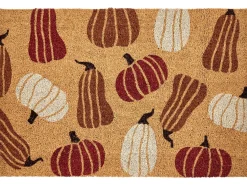 Beliani Tappetino da Ingresso PANDIN 60 x 90 cm Zucca Fibra di Cocco Multicolore