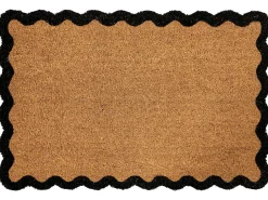 Discount Beliani Tappetino da Ingresso PINATUBO Naturale 60 x 90 cm Fibra di Cocco Naturale Nero