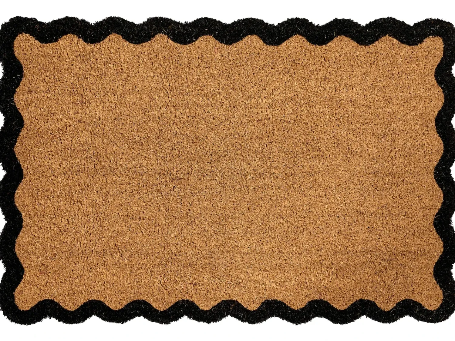 Discount Beliani Tappetino da Ingresso PINATUBO Naturale 60 x 90 cm Fibra di Cocco Naturale Nero