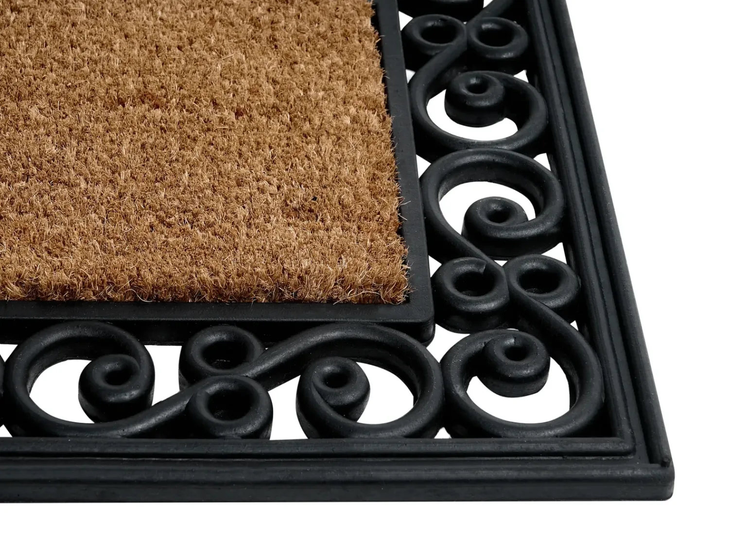 New Beliani Tappetino da Ingresso PULAG Naturale 45 x 75 cm Fibra di Cocco Naturale Nero