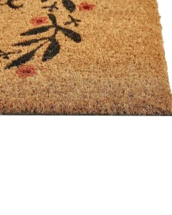 Best Beliani Tappetino da Ingresso SAYAN Naturale 40 x 60 cm Fibra di Cocco Naturale Nero Rosa