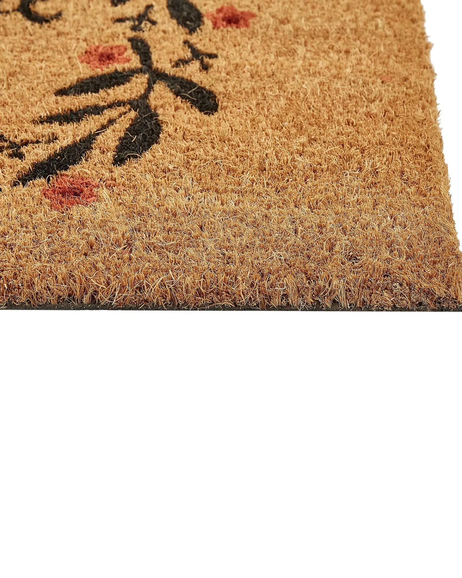Best Beliani Tappetino da Ingresso SAYAN Naturale 40 x 60 cm Fibra di Cocco Naturale Nero Rosa
