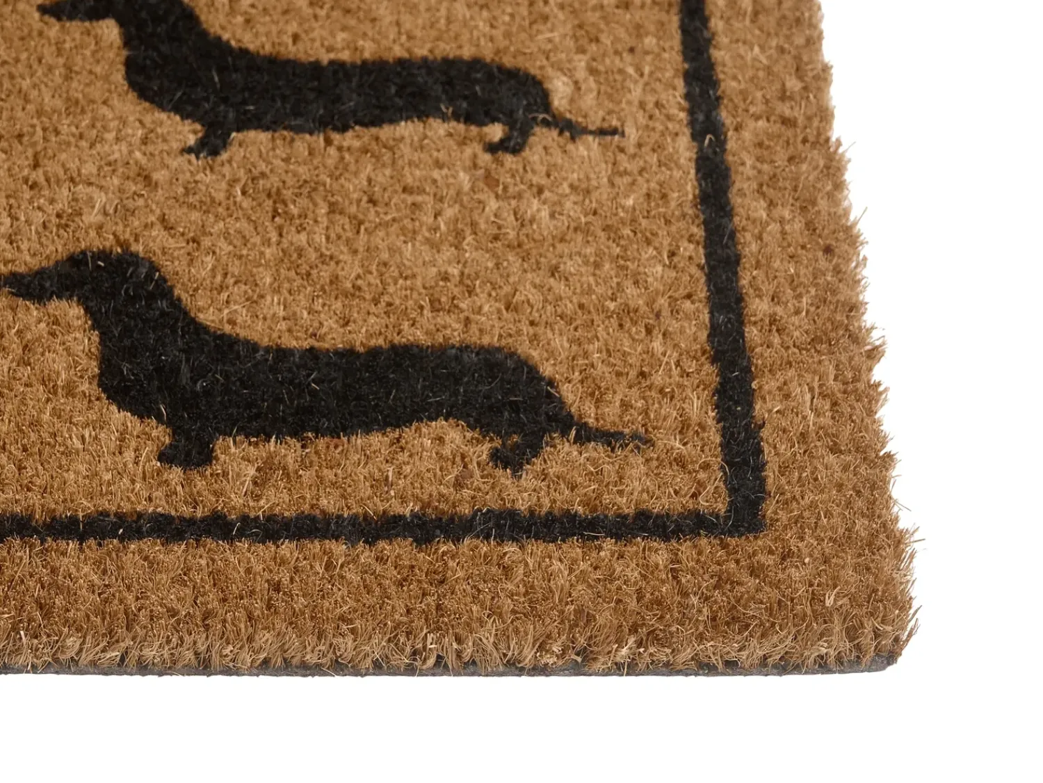 Clearance Beliani Tappetino da Ingresso SIKARAM Naturale 40 x 60 cm Cane Fibra di Cocco Naturale Nero