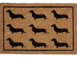 Clearance Beliani Tappetino da Ingresso SIKARAM Naturale 40 x 60 cm Cane Fibra di Cocco Naturale Nero