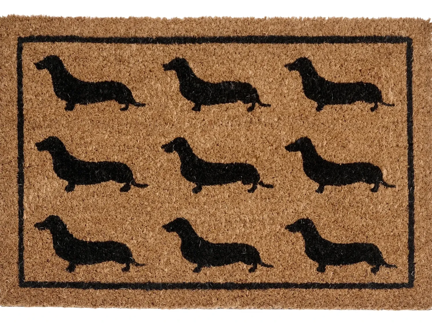 Clearance Beliani Tappetino da Ingresso SIKARAM Naturale 40 x 60 cm Cane Fibra di Cocco Naturale Nero