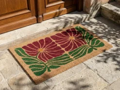 Hot Beliani Tappetino da Ingresso TANALIAN Fiore Fibra di Cocco Multicolore