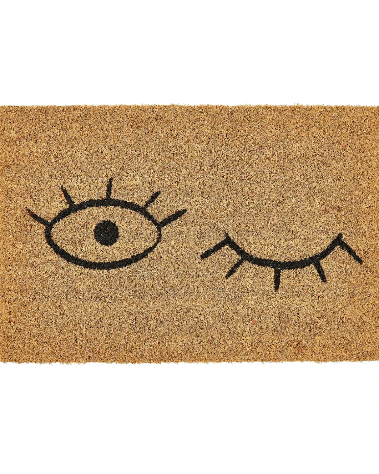 Outlet Beliani Tappetino da Ingresso TAPULAO Naturale 40 x 60 cm Fibra di Cocco Naturale Nero