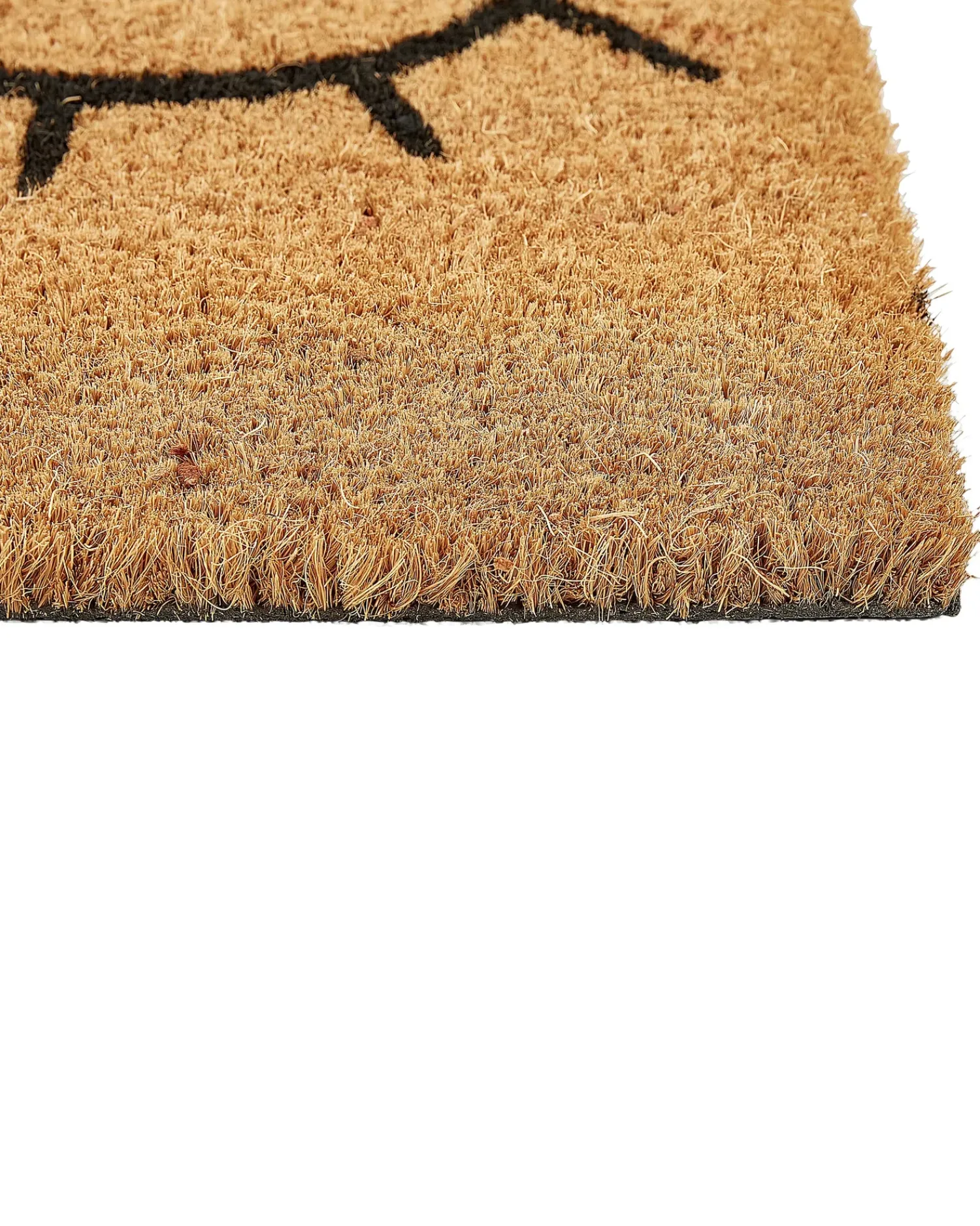 Outlet Beliani Tappetino da Ingresso TAPULAO Naturale 40 x 60 cm Fibra di Cocco Naturale Nero