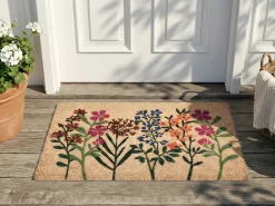 Hot Beliani Tappetino da Ingresso TEKKONA Naturale Fiore Fibra di Cocco Naturale Multicolore