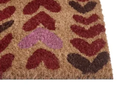 Hot Beliani Tappetino da Ingresso TIMOLAN Naturale 40 x 60 cm Cuore Fibra di Cocco Naturale Rosa Rosso
