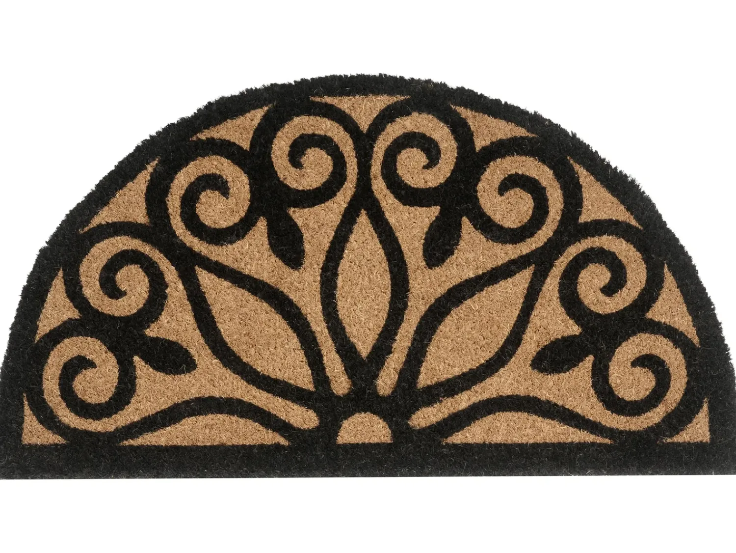 Clearance Beliani Tappetino da Ingresso TISHIMNA Naturale 45 x 75 cm Fibra di Cocco Naturale Nero