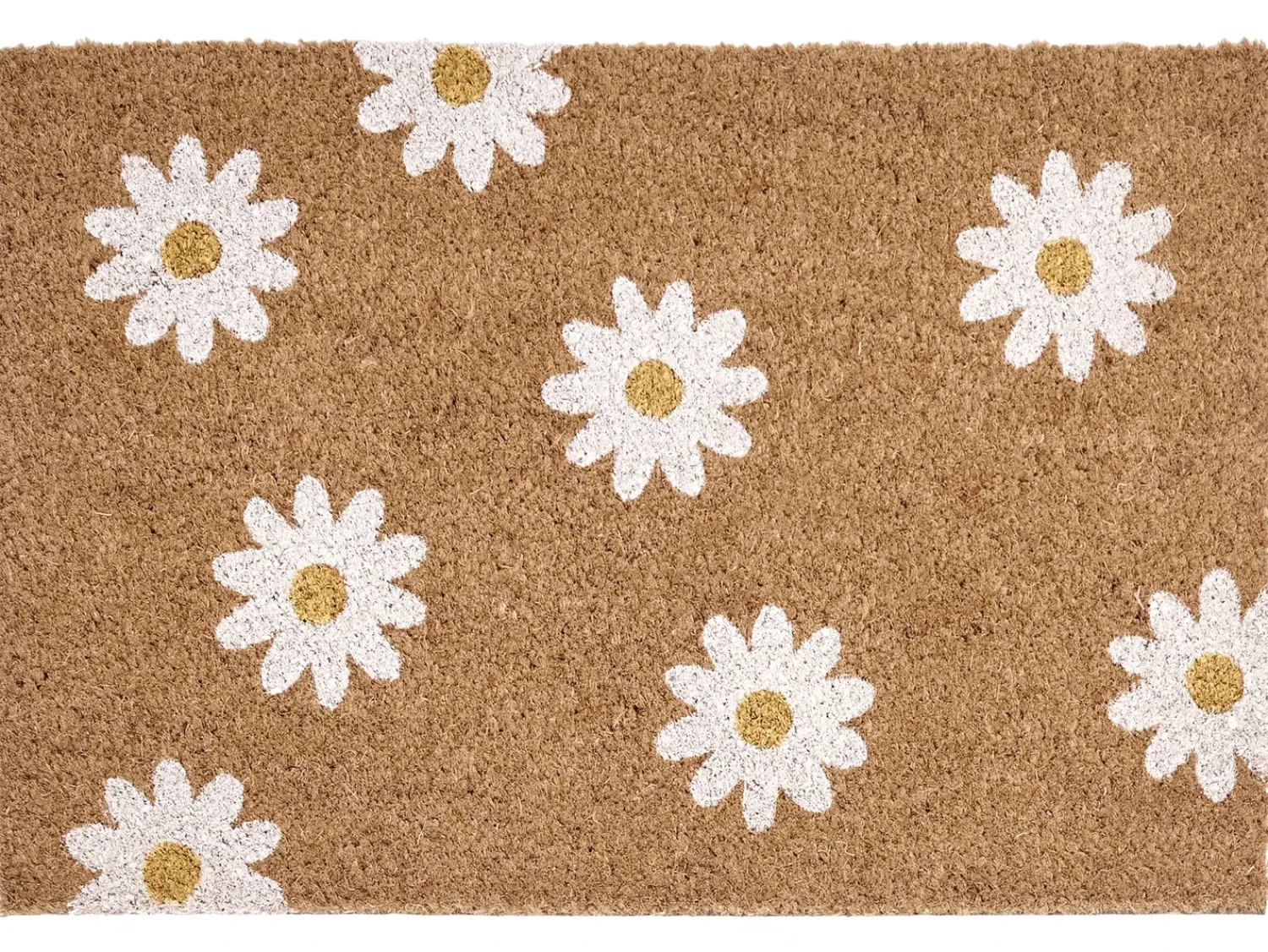 Discount Beliani Tappetino da Ingresso TOPKO Naturale 40 x 60 cm Fiore Fibra di Cocco Bianco Naturale