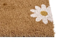 Discount Beliani Tappetino da Ingresso TOPKO Naturale 40 x 60 cm Fiore Fibra di Cocco Bianco Naturale