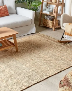 Beliani Tappeto ABANA Iuta Beige