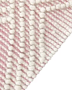Hot Beliani Tappeto ADANA Rosa Lana Bianco Rosa