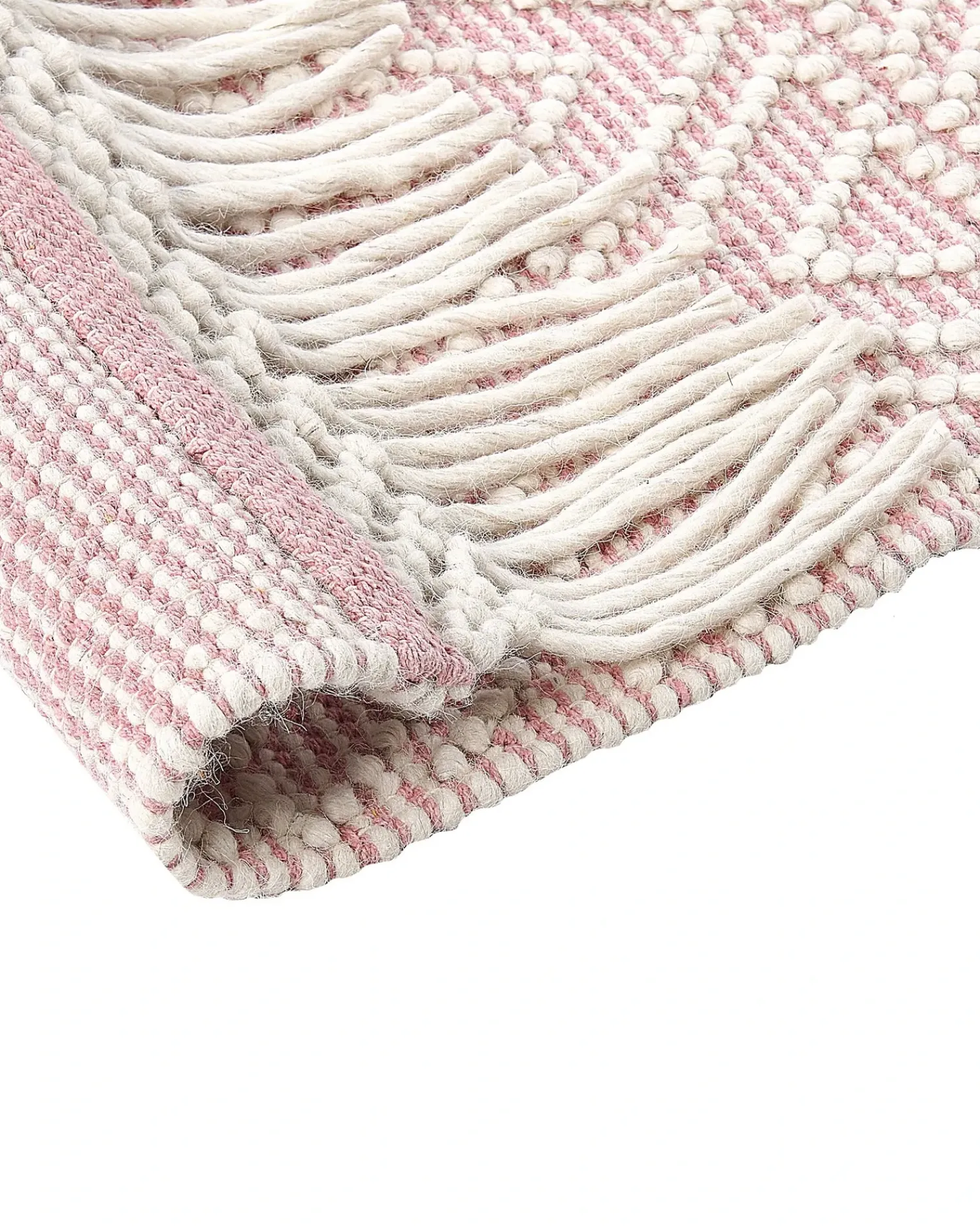 Hot Beliani Tappeto ADANA Rosa Lana Bianco Rosa