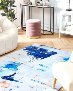 Best Beliani Tappeto ADAPAZARI Multicolore Bianco Blu Grigio Multicolore