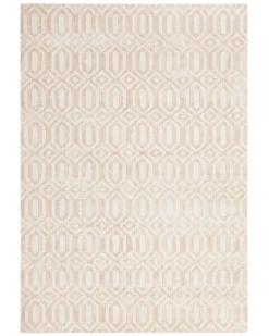 Beliani Tappeto ADATEPE 140 x 200 cm Viscosa Beige
