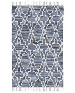 Clearance Beliani Tappeto ADIYAMAN 140 x 200 cm Cotone Blu