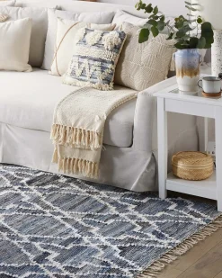 Clearance Beliani Tappeto ADIYAMAN 140 x 200 cm Cotone Blu