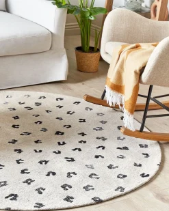 Beliani Tappeto AFIS Beige Cotone Beige Nero