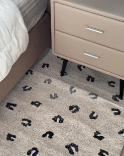 New Beliani Tappeto AFIS Beige Cotone Beige Nero