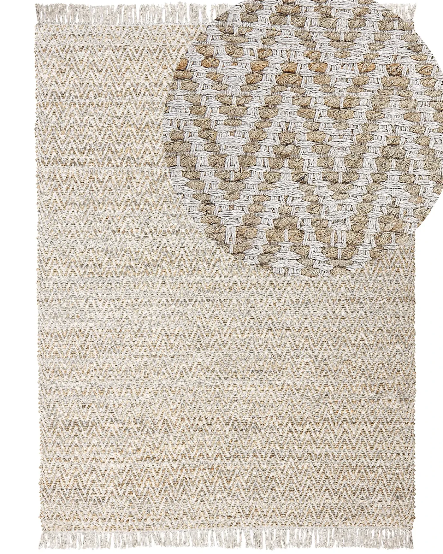 New Beliani Tappeto AFRIN Iuta Beige