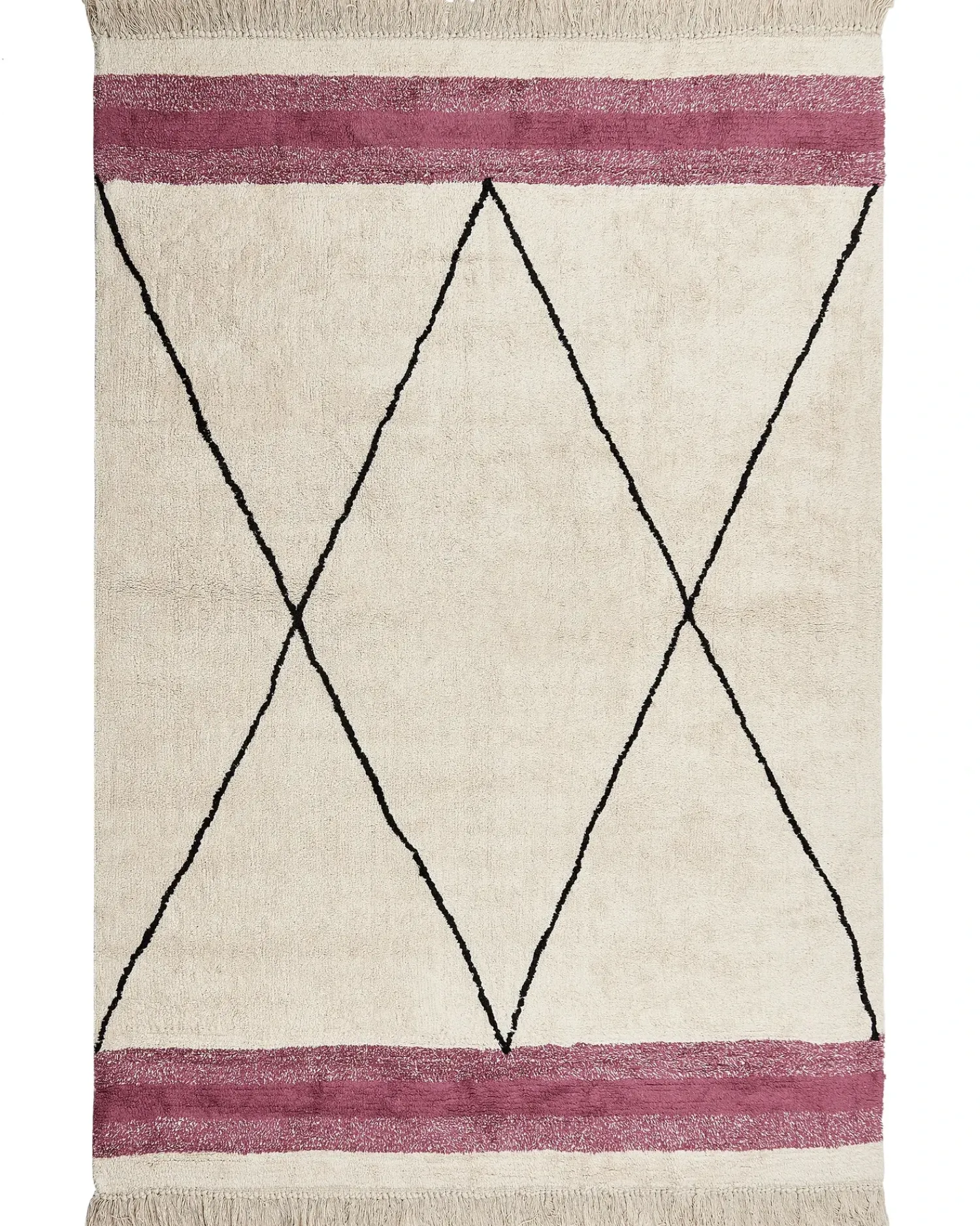 Sale Beliani Tappeto AFSAR Beige chiaro Cotone Beige Rosa