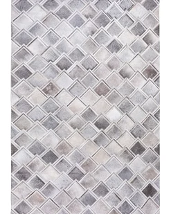 Hot Beliani Tappeto AGACLI Pelle naturale Grigio