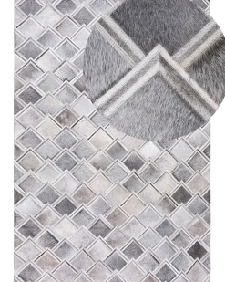 Hot Beliani Tappeto AGACLI Pelle naturale Grigio
