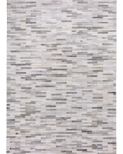 Clearance Beliani Tappeto AHILLI Grigio Pelle naturale Marrone Grigio